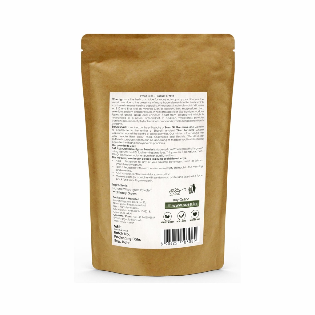SAT VEDA Organic Wheatgrass Powder 100g