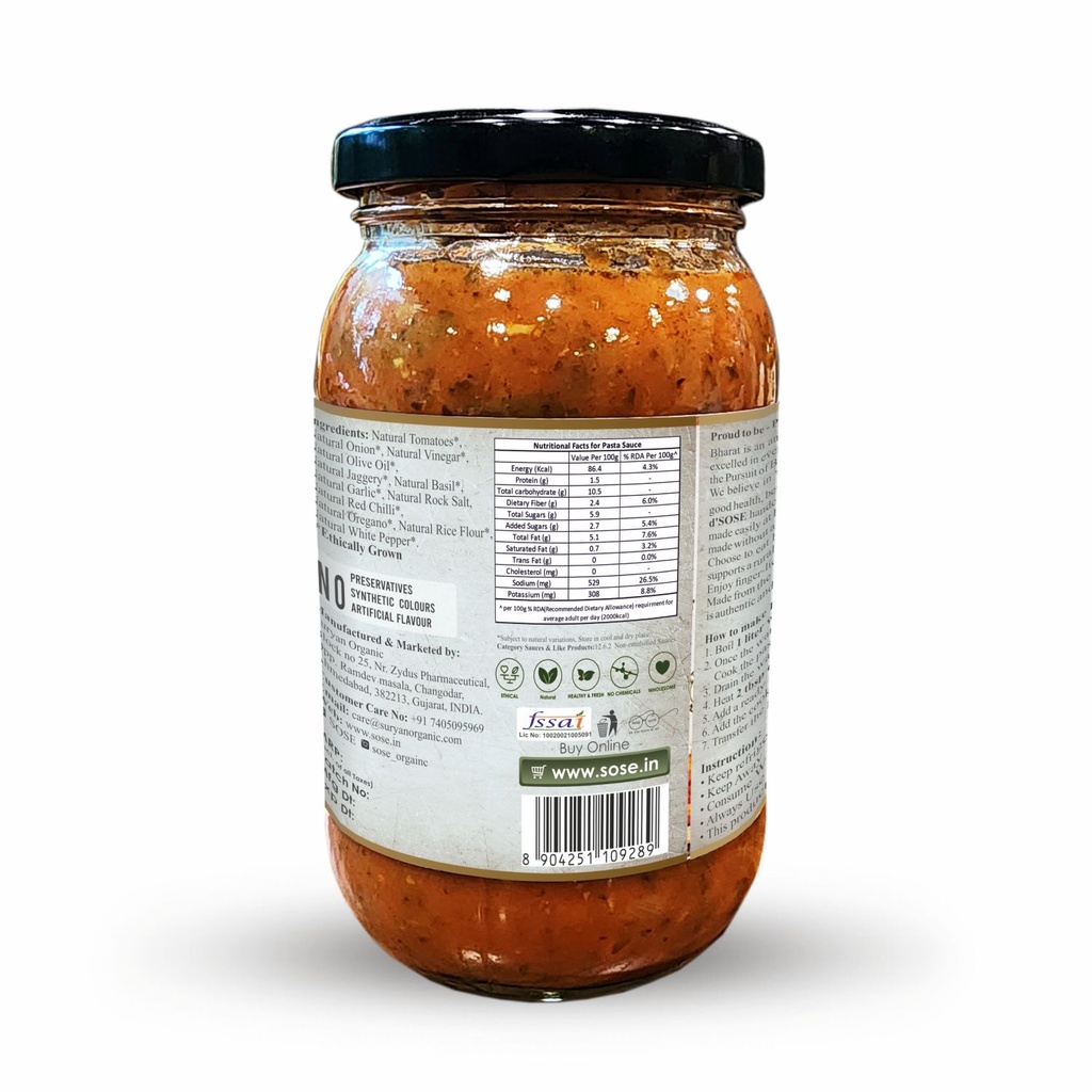 d'SOSE Natural Pasta Sauce 380gm