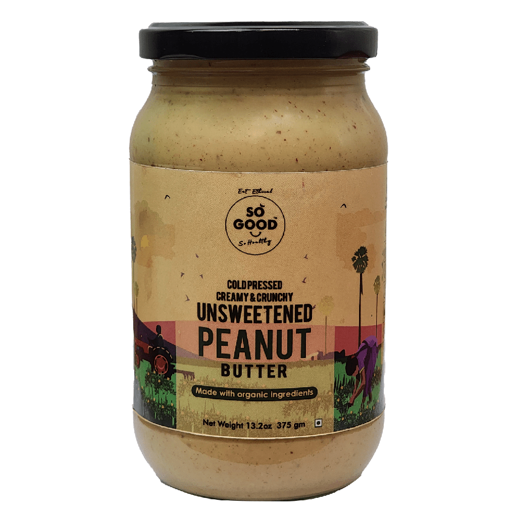 SO GOOD Natural Unsweetened Peanut Butter 375gm