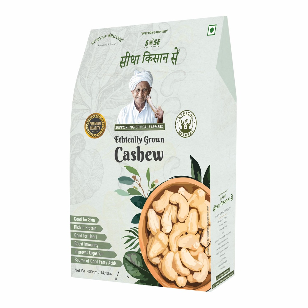 Sidha Kisan Se Organic Cashew 400gm
